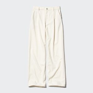 Uniqlo Wide Straight High Drapey Denim Pleated Pants
